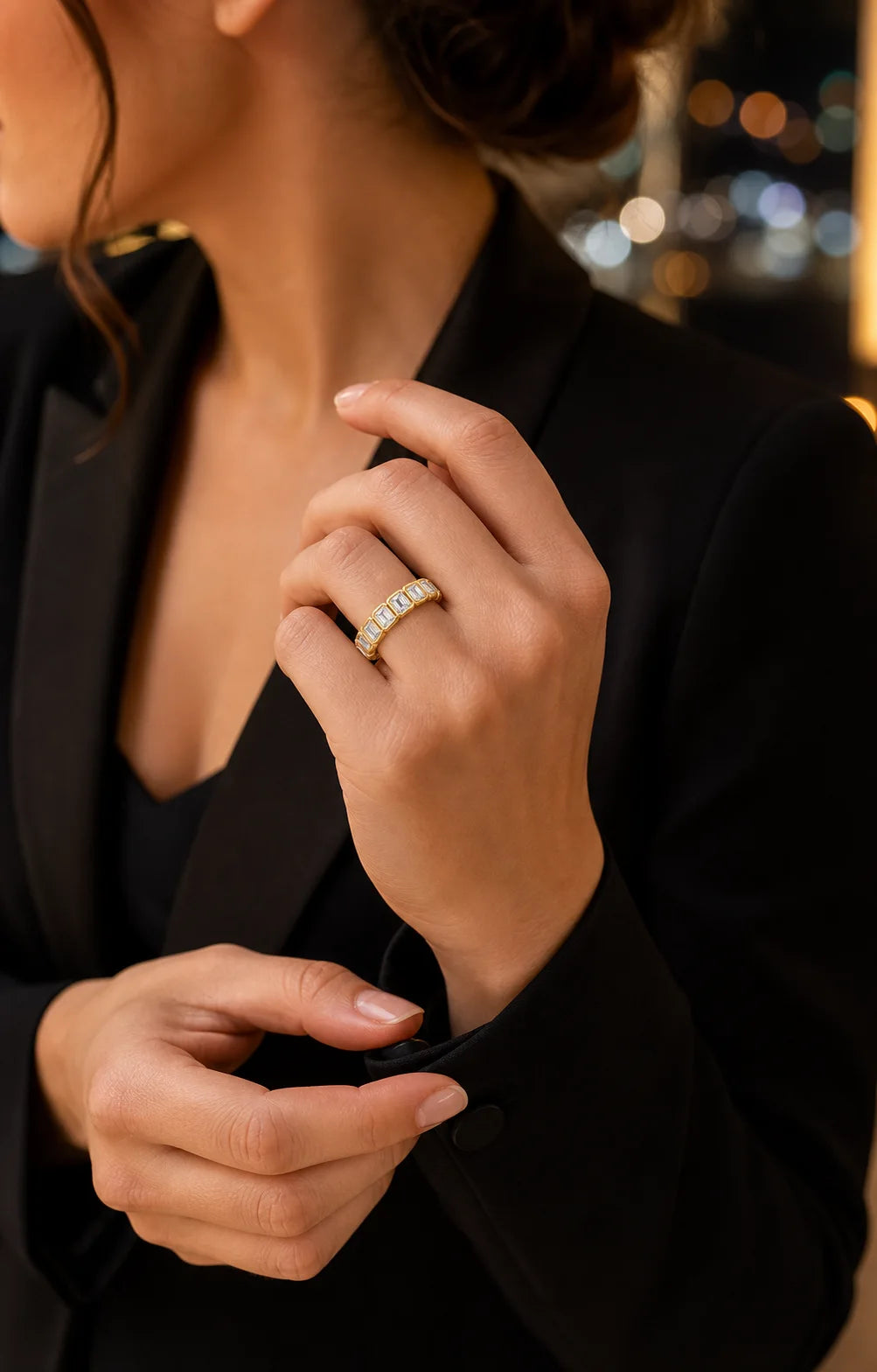 Cadence Ring styled for an everyday moment