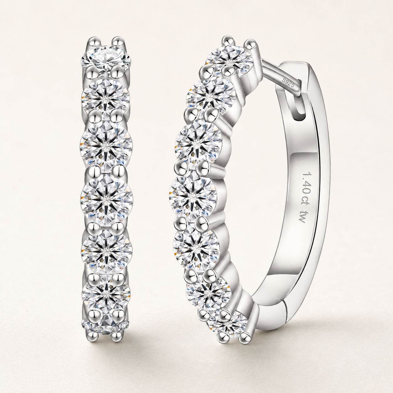 Rivière Earrings Platinum Plated