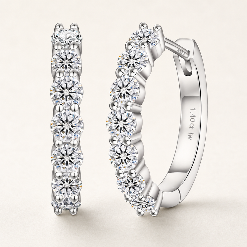 Rivière Earrings in Platinum Plated finish