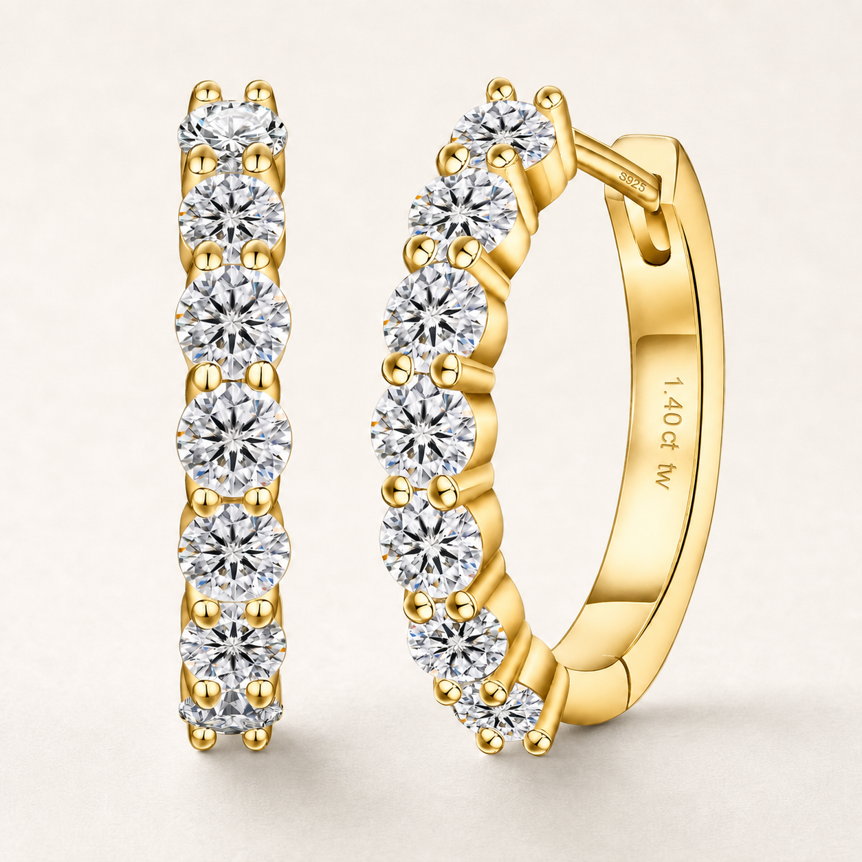 Rivière Earrings Gold Plated