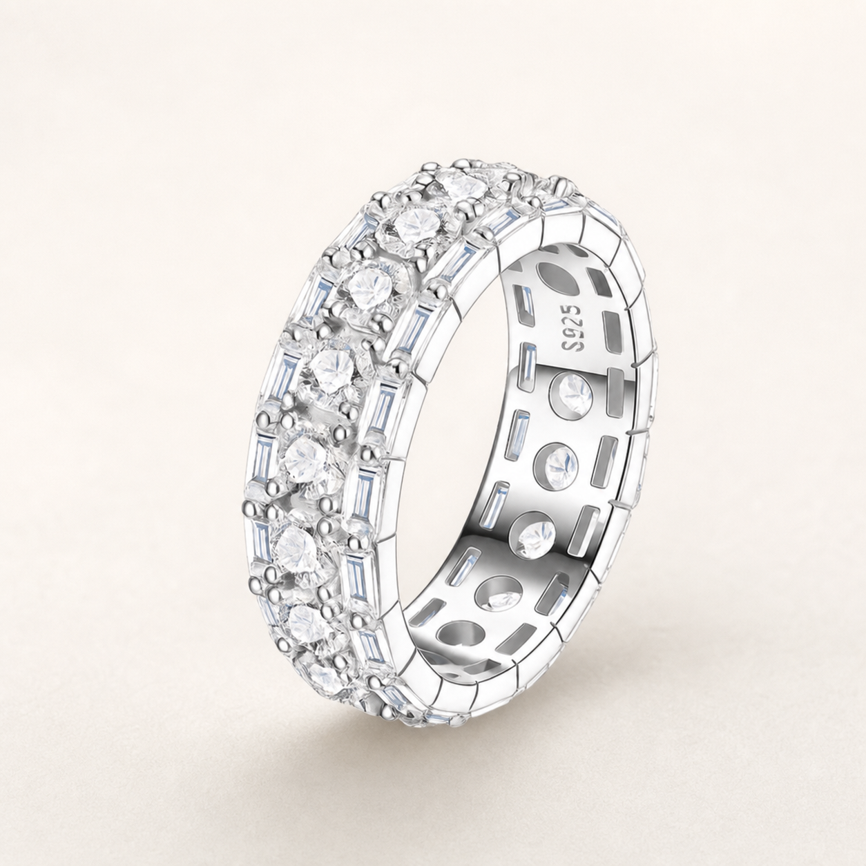 Mosaïque Ring Platinum Plated