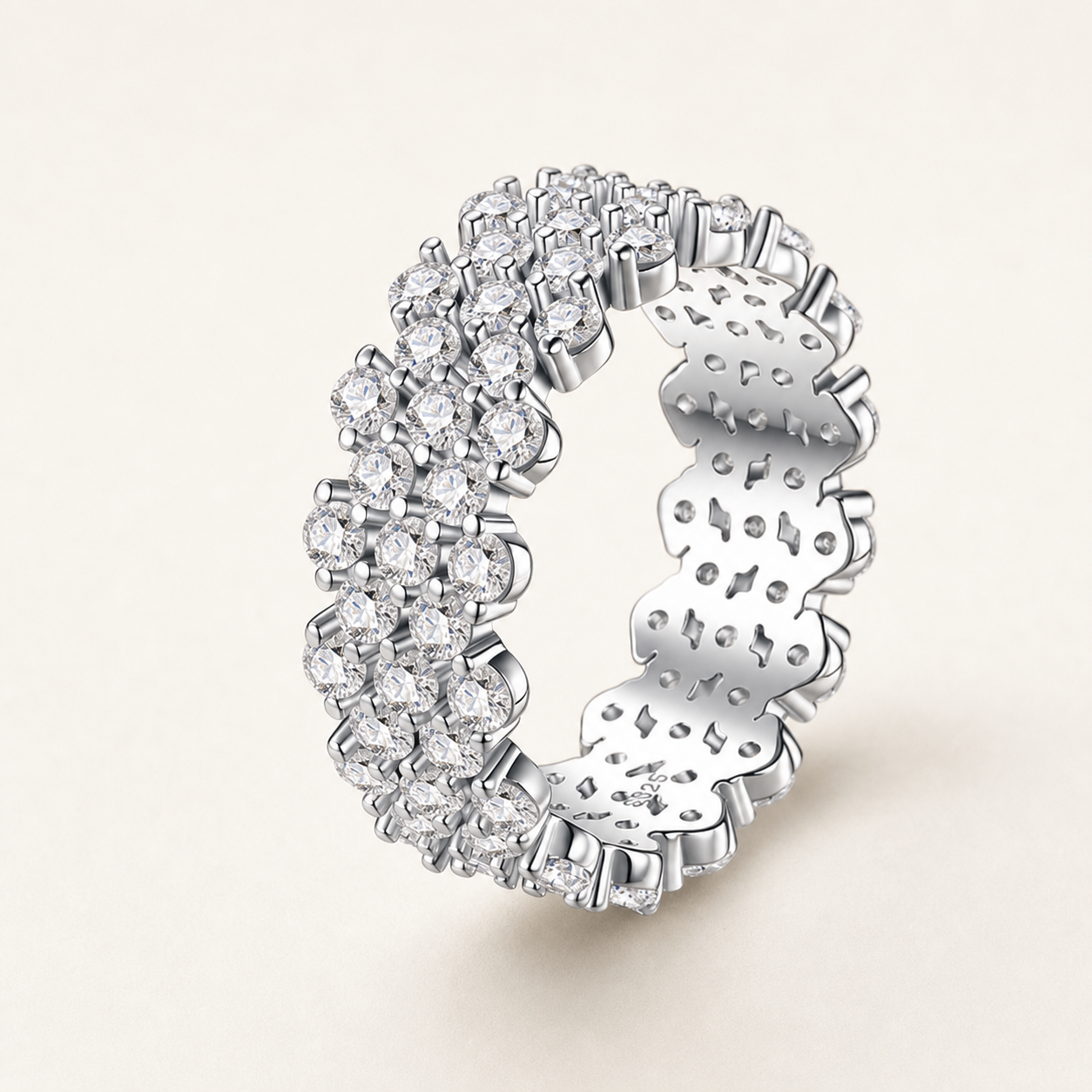 Dentelle Ring Platinum Plated