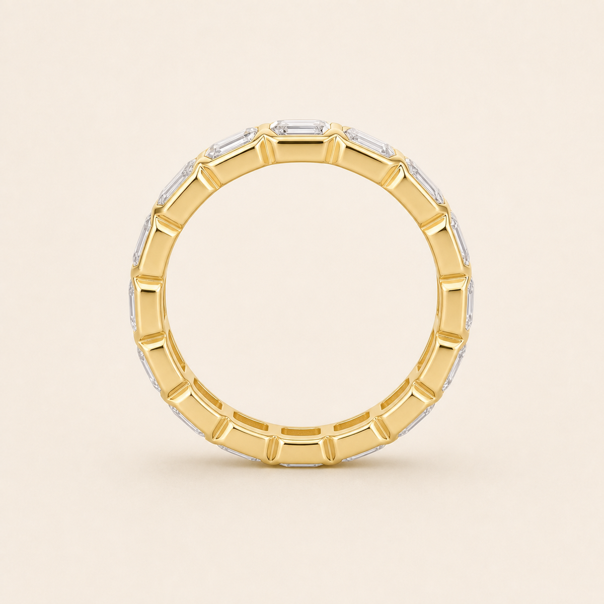 Vue rapprochée de la construction de Bague Cadence – Bague Cadence en finition plaquée or