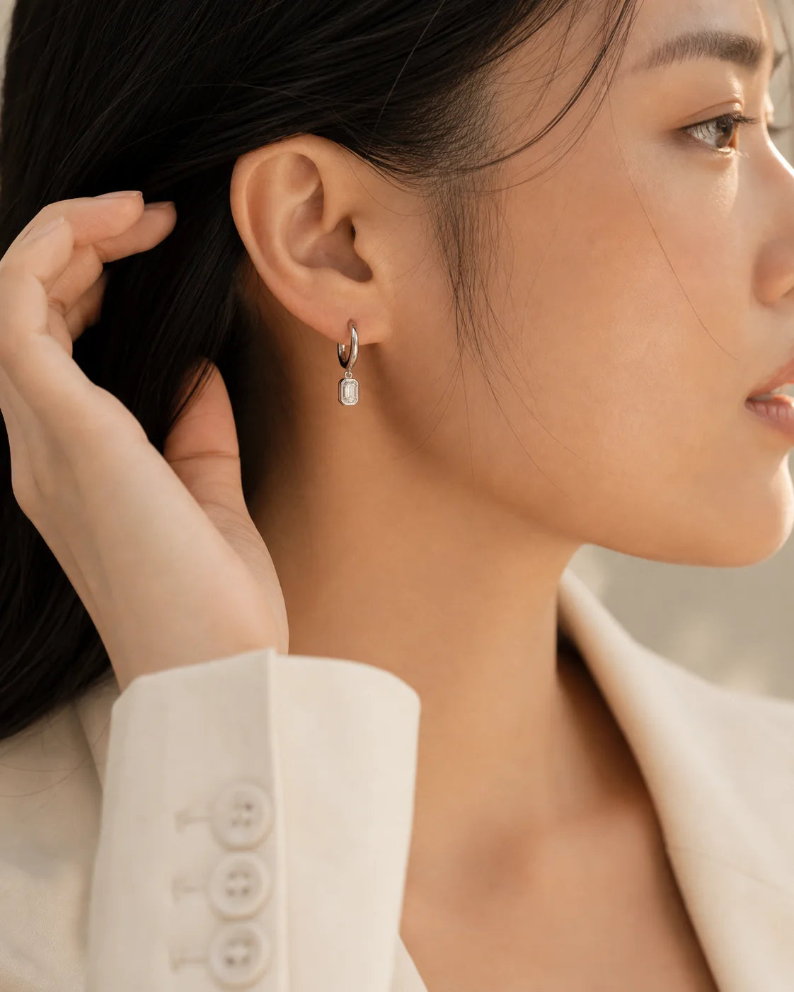 Reflet Earrings styled for an everyday moment