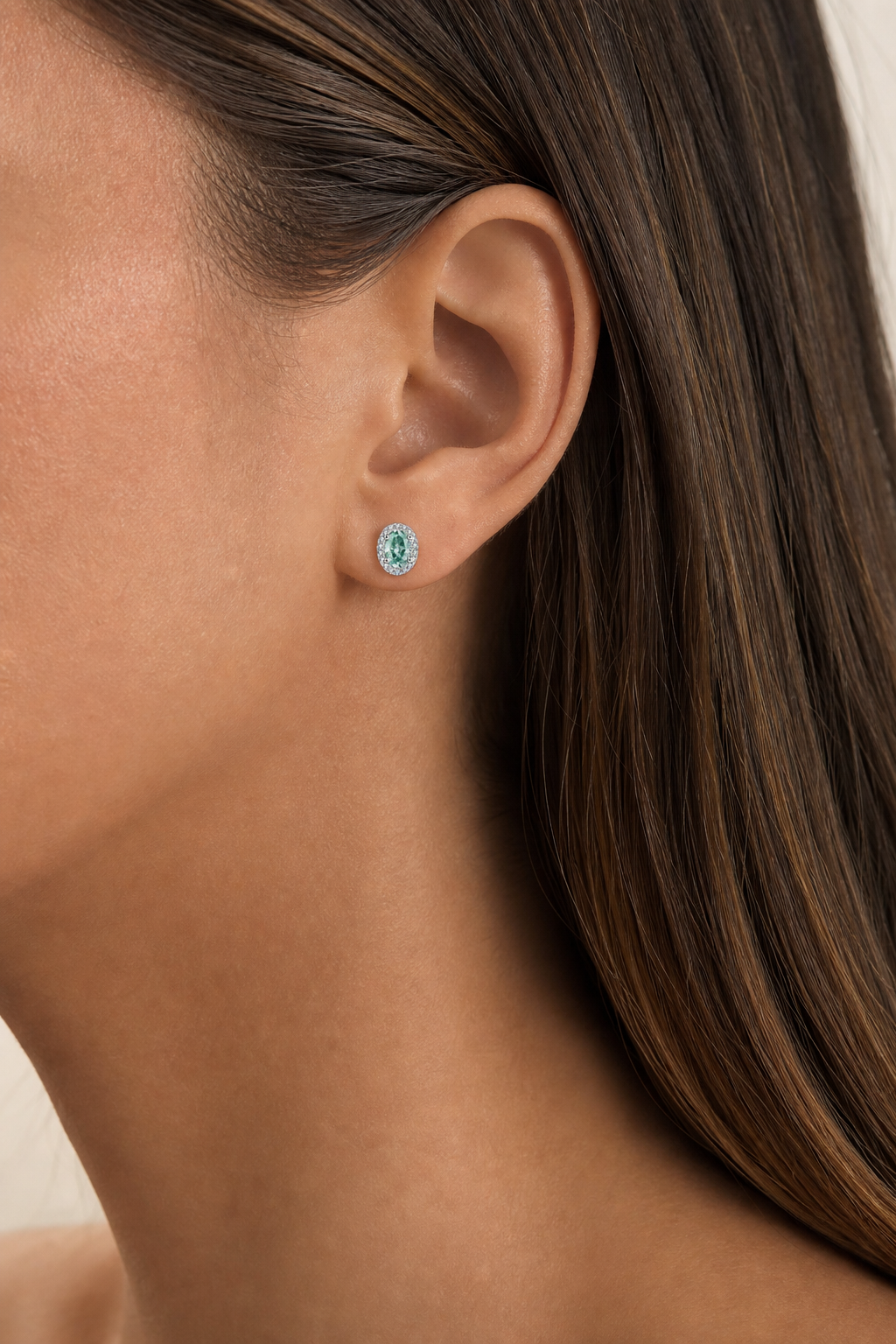Aurore Earrings worn in Platinum Plated finish