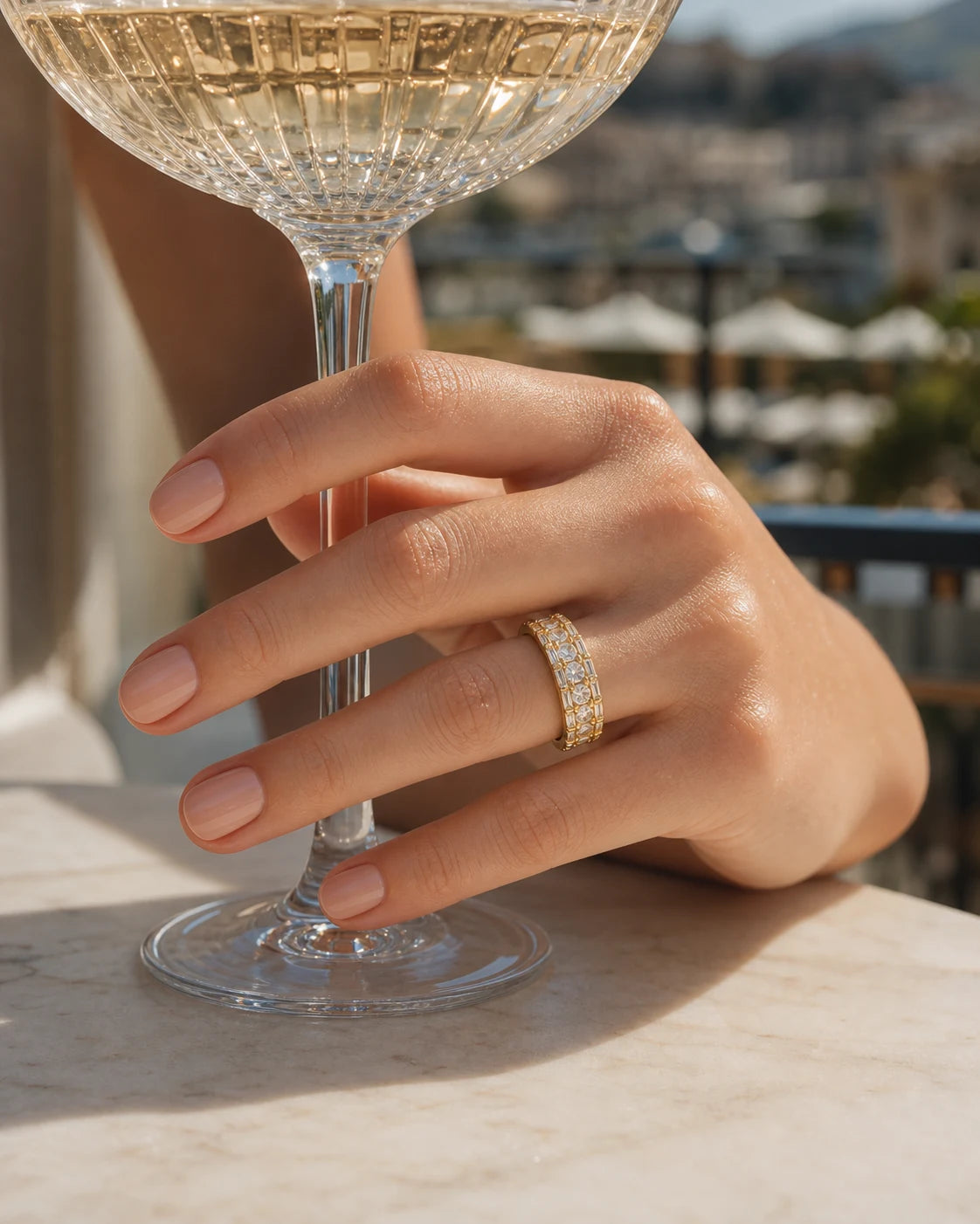 Mosaïque Ring styled in an editorial setting