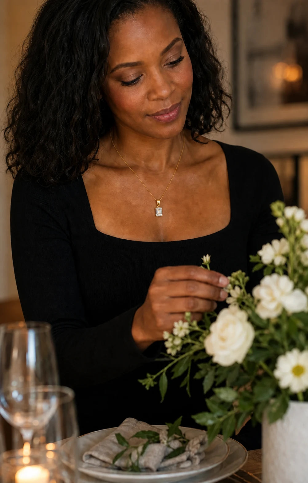 Prisme Necklace styled in an editorial setting