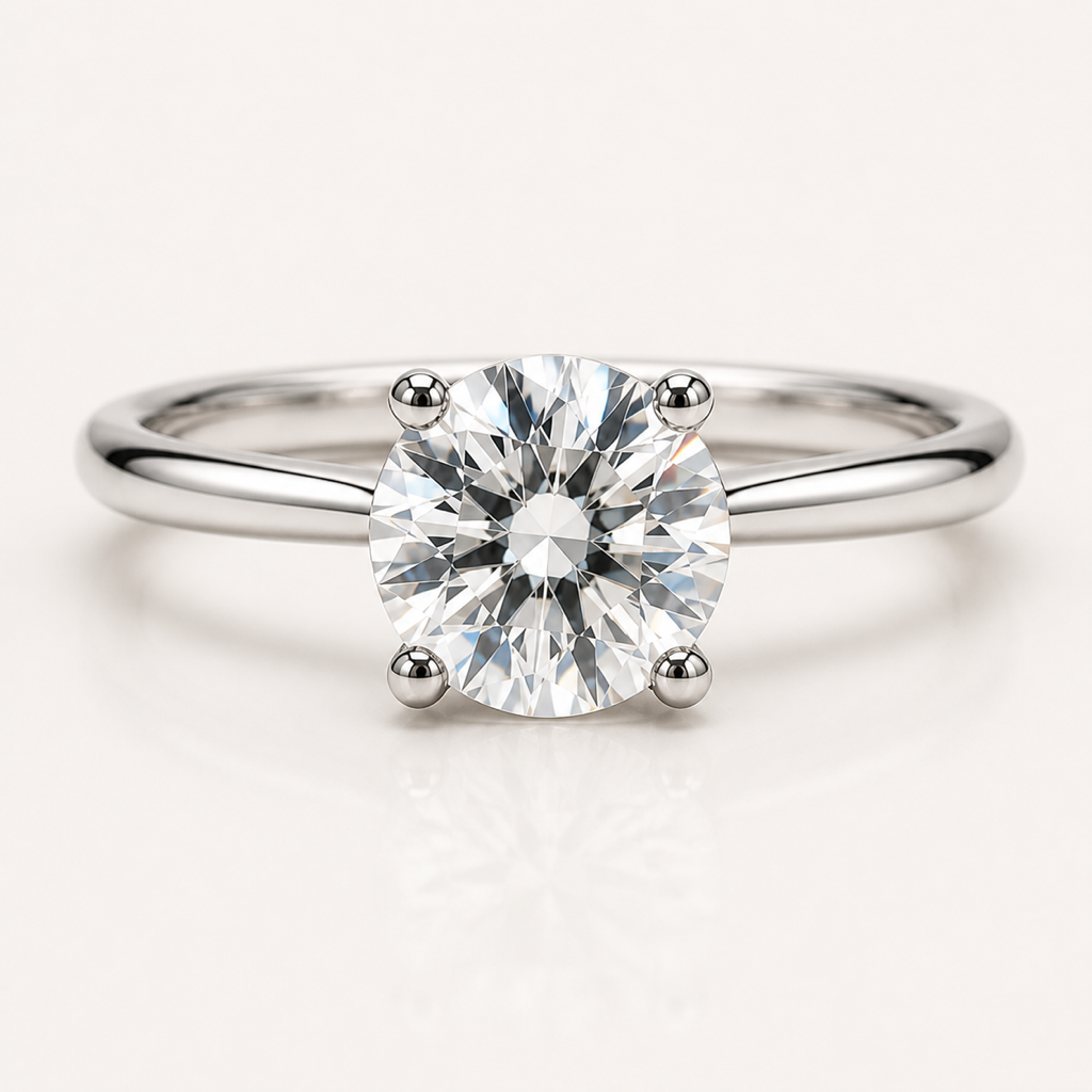 Solitärring mit rundem Brillantschliff und Labordiamant