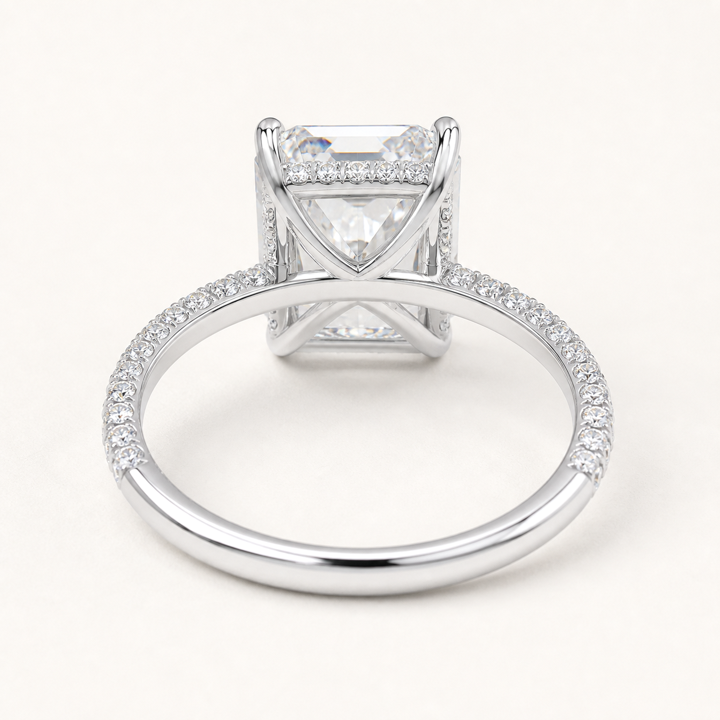 Rückansicht der Konstruktion des Lumière d’Amour Pavé-Rings