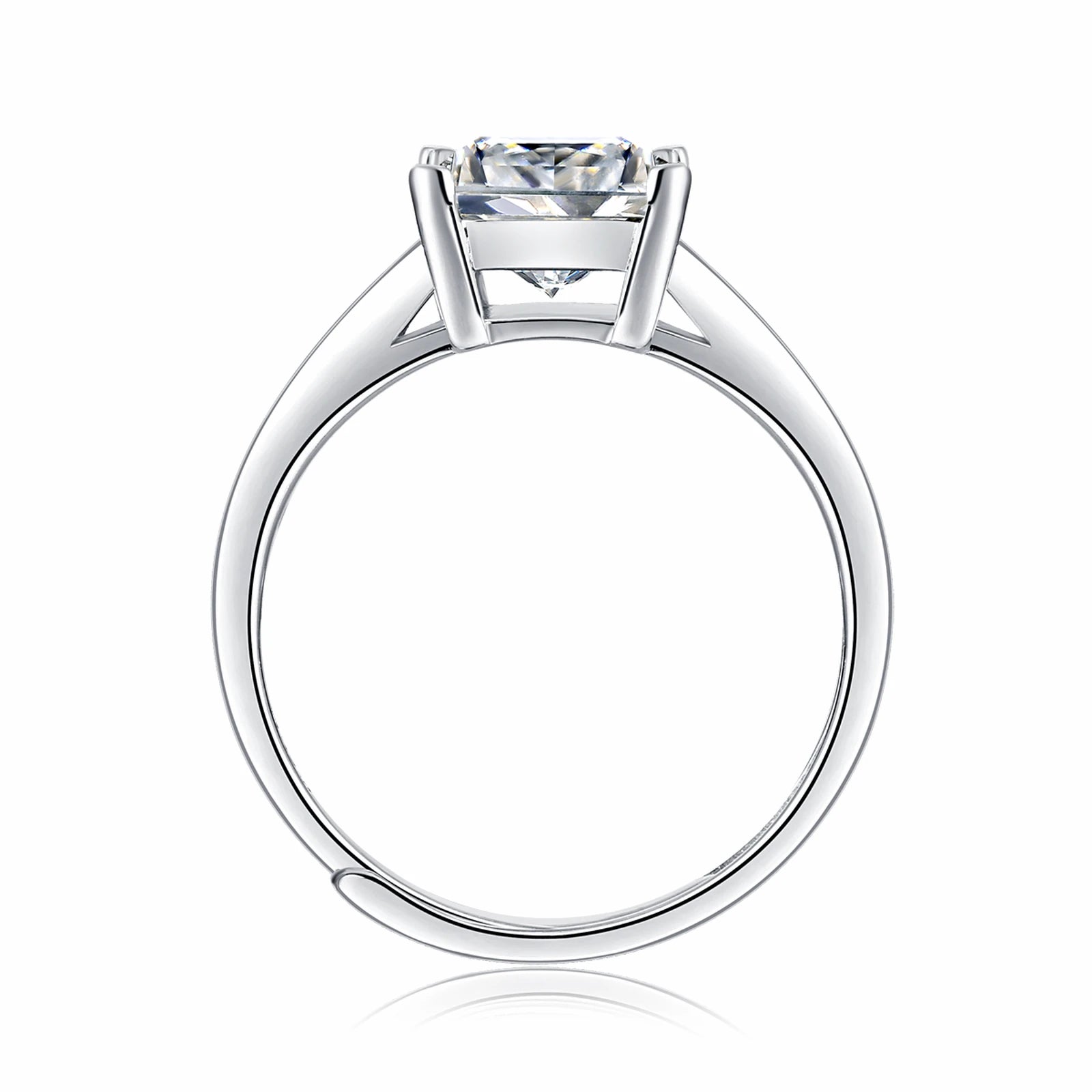 Princesse diamond ring side profile