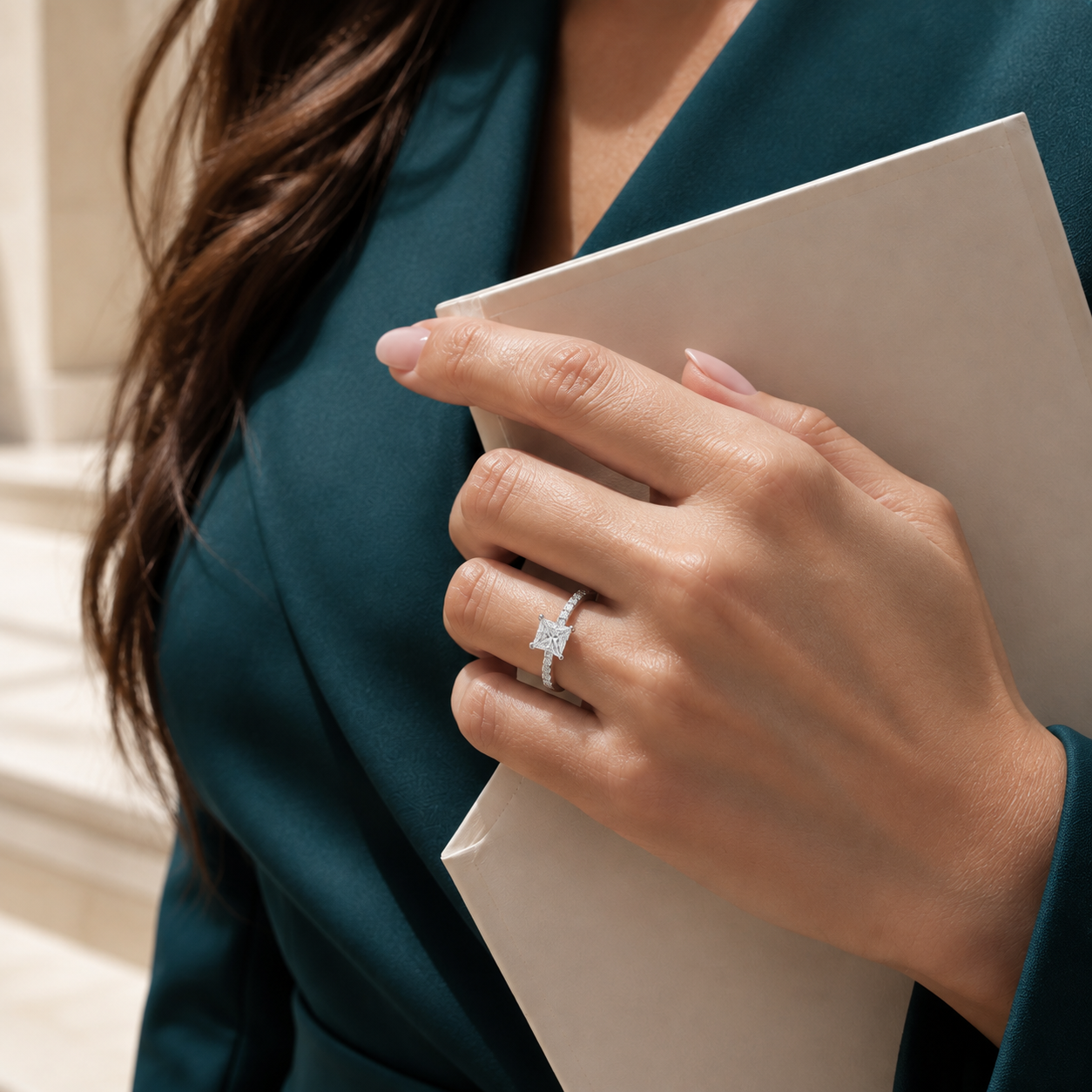 Princesse diamond ring lifestyle view