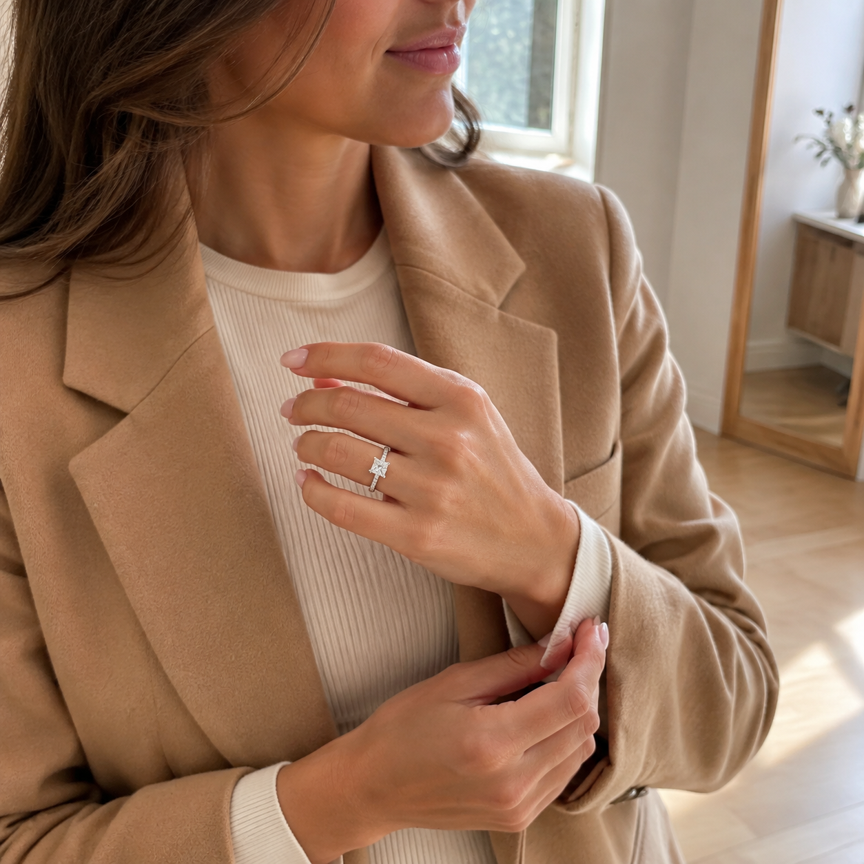 Princesse Diamant Ring in a daytime setting